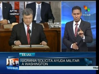 En visita oficial, pide Poroshenko a EEUU status especial para Ucrania