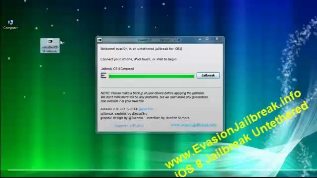 Comment Jailbreak iOS 8 iPhone Evasion Untethered 6 / 5S , 5C , 4S , 4 , iPod Touch & iPad Mini 5 2 , Air , 4,3
