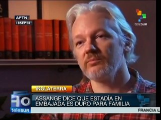 Assange dice que no poder salir de embajada de Ecuador ha sido duro
