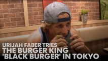 Urijah Faber tries the Burger King 'Black Burger' in Tokyo