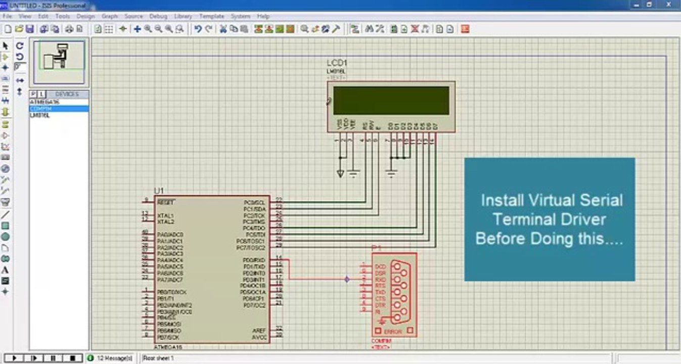 Serial communication in Matlab With Proteus and Code Vision AVR using Interrupts