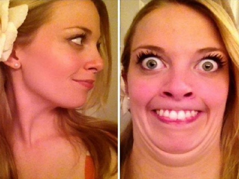 Beautiful girls making ugly faces