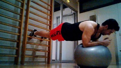 David Costa - Fitness Model - Pompes & gainage sur ballon / push up & core