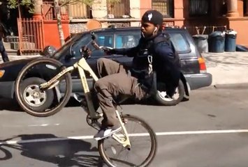 Crazy BMX wheelings in New York