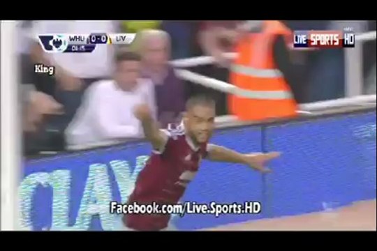 West Ham 1 - 0 Liverpool goal Winston Reid
