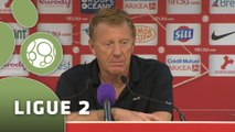 Conférence de presse Stade Brestois 29 - AC Arles Avignon (1-0) : Alex  DUPONT (SB29) - Franck  DUMAS (ACA) - 2014/2015