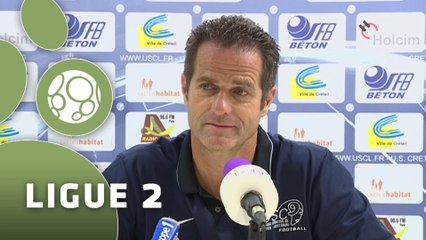 Conférence de presse US Créteil-Lusitanos - Clermont Foot (2-2) : Philippe  HINSCHBERGER (USCL) - Corinne DIACRE (CF63) - 2014/2015