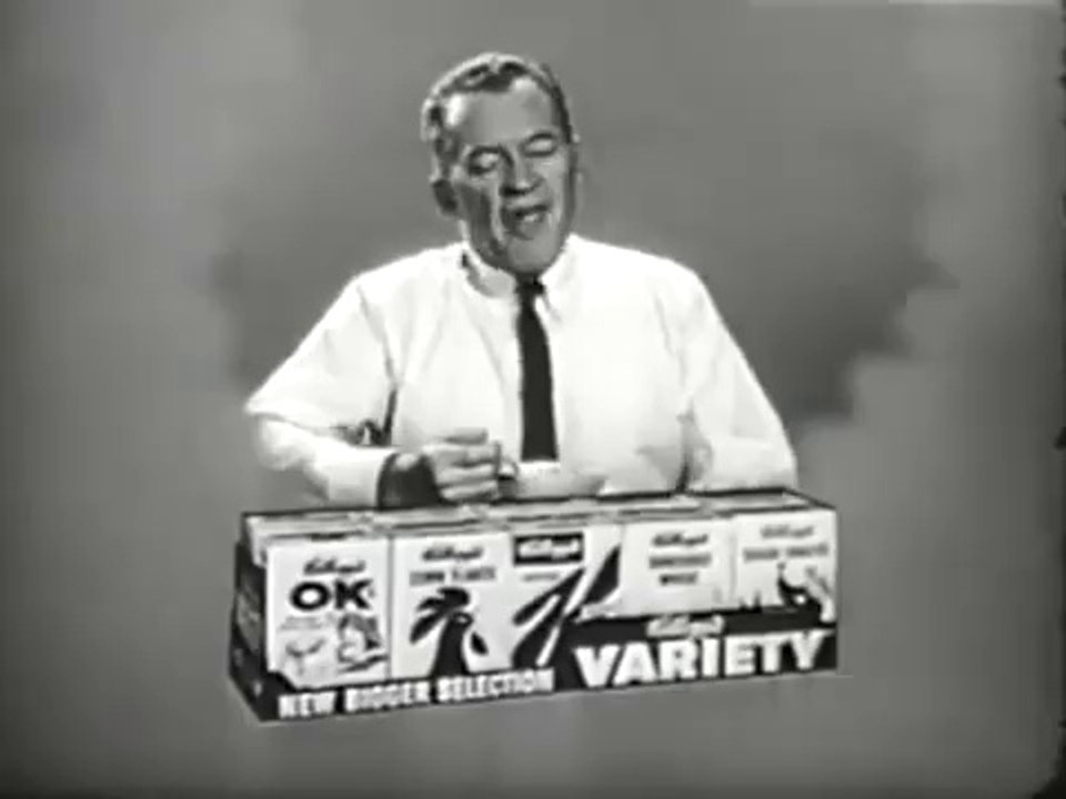1959 KELLOGG'S VARIETY PACK ~ PICTURES OF KELLOGG'S SHREDDED WHEAT & OK CEREAL WITH OTIS