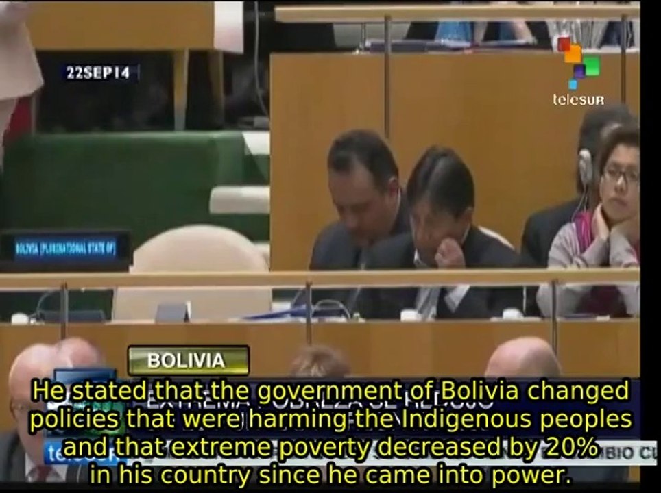 Evo Morales speaks in favor of Indigenous development at the UN