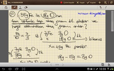 Kimya Kanunları ( sabit oranlar )