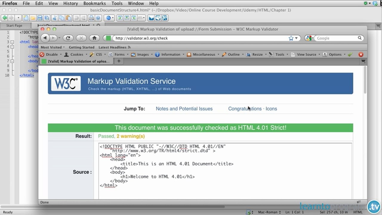 Basic Document Structure HTML 4.01_XHTML - HTML and CSS for Beginners (with HTML5) - LearnToProgram, Inc.