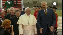 Pope Francis arrives in Albania to promote religious harmony