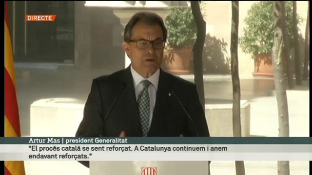TV3 - Compareixença en català - Artur Mas: El procés català se sent reforçat