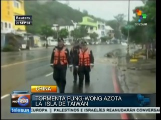Tormenta "Fung Wong" llega a Taiwán y causa estragos