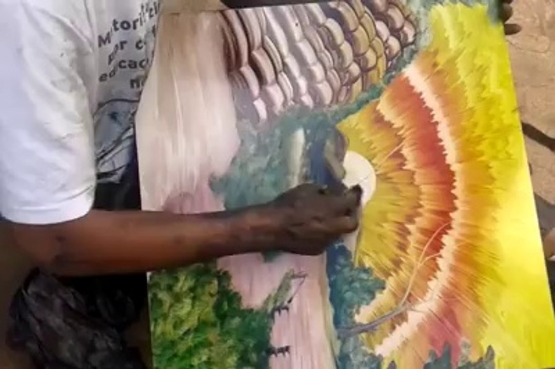 En moins de 10 minutes, cet homme va réaliser une peinture magnifique avec ses mains !