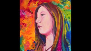 Portrait Painting Process of a Girl enmeshed in a colorful Universe by Ari Lankin - Music: Angela Schwickert