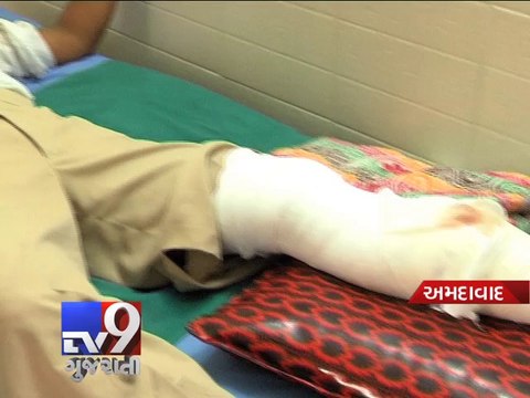 Hit and Run Offender hits traffic constable who tried to block his way, Ahmedabad - Tv9 Gujarati