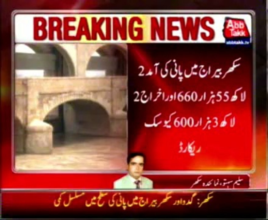 Indus in low flood at Guddu, Sukkur