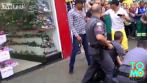 Cop fatally shoots street vendor who tries to grab his pepper spray in Sao Paulo, Brazil.