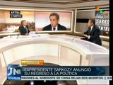 Nicolás Sarkozy regresa a la política de Francia