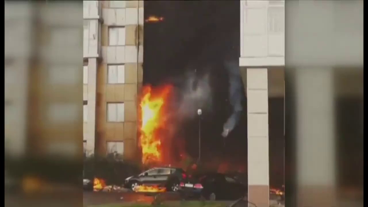 Dramatic Fire in a Russian Building