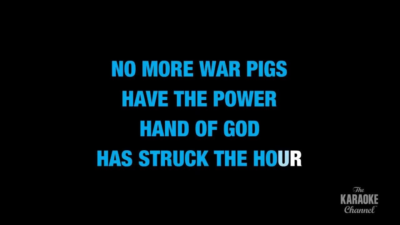 War Pigs in the Style of _Black Sabbath_ karaoke video with lyrics (no lead vocal)