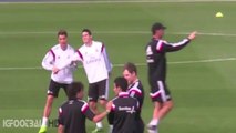 Olha o bullying! CR7 'expulsa' James em treino de novo