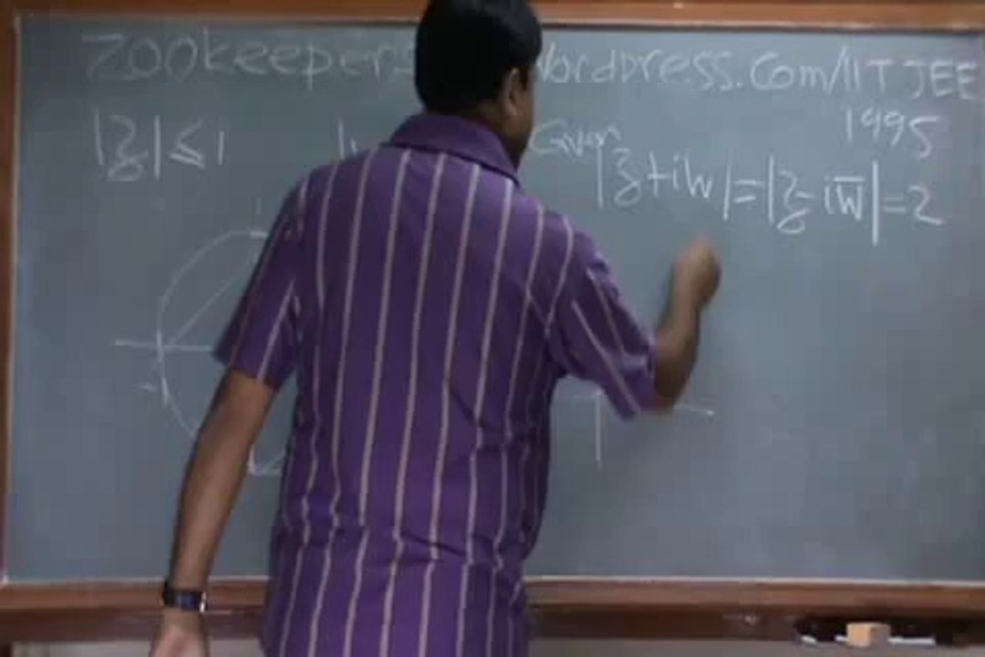 7 7 IIT-JEE-Complex Number-1995- mod z and w less than 1 also equidistant to sum=2 36