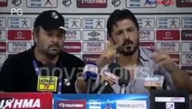 Gattuso esbraveja em coletiva e assusta tradutor