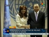 Cristina Fernández se reúne con Ban Ki-moon