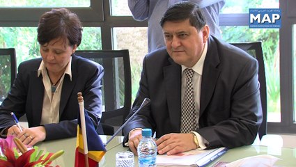 Mamoun Bouhdoud s'entretient avec le ministre roumain de l'Economie