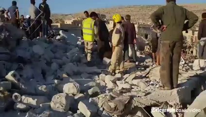 Amateur video shows destruction after U.S airstrikes in Syria