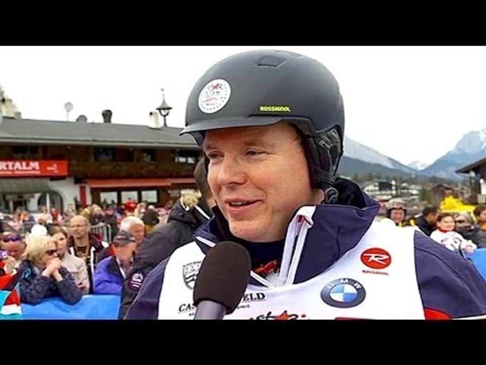 Promitreffen im Schnee (Fürst Albert von Monaco in Tirol)