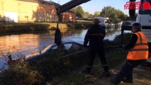 Etangs d'Apigné : une voiture repêchée dans le canal