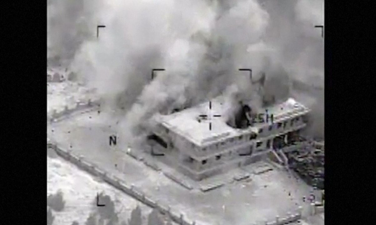 Images aériennes des bombardements américains en Syrie