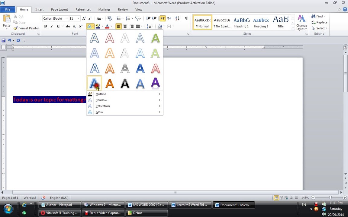 Document Formatting in MS Word 2010 Part 3