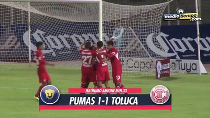 Los goles del: Pumas vs Toluca (1 - 2)