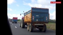 RN12. Légumiers :  25 tracteurs s'engagent sur la voie express