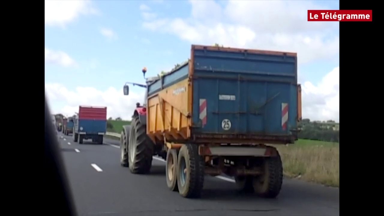 RN12. Légumiers :  25 tracteurs s'engagent sur la voie express