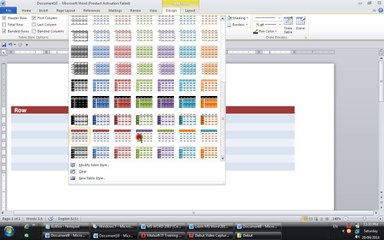 Creating Table in MS Word 2010 Part 5