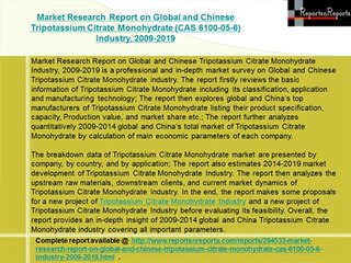 Tripotassium Citrate Monohydrate Market in China and Global 2019 Forecast Report