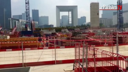 Les rugbymen découvrent le chantier de l'Arena