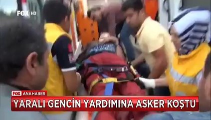 Konser yolunda feci kaza yaralı gencin yardımına asker koştu