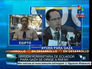 Ya se halla en Raffá la ayuda humanitaria de Ecuador a los palestinos
