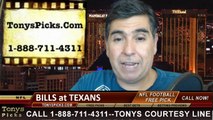 Houston Texans vs. Buffalo Bills Free Pick Prediction Pro Football Point Spread Odds Betting Preview 9-28-2014