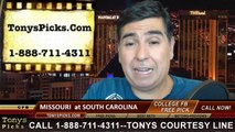 Missouri Tigers vs. South Carolina Gamecocks Free Pick Prediction College Football Point Spread Odds Betting Preview 9-27-2014