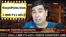 Washington Huskies vs. Stanford Cardinal Free Pick Prediction College Football Point Spread Odds Betting Preview 9-27-2014