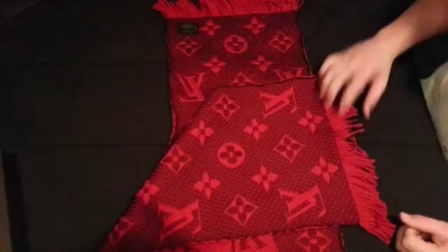 Louis vuitton red monogram scarf unboxing