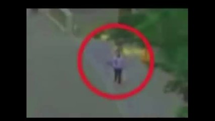 A women walks right through a ghost