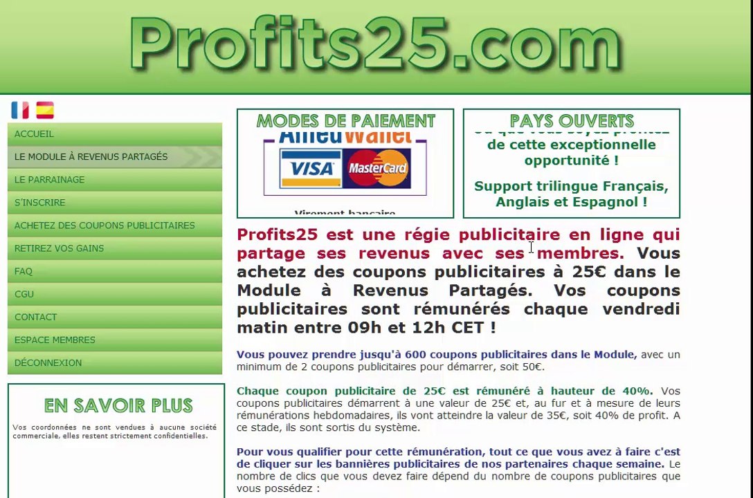 Profits25! Preuve de remunération première semaine